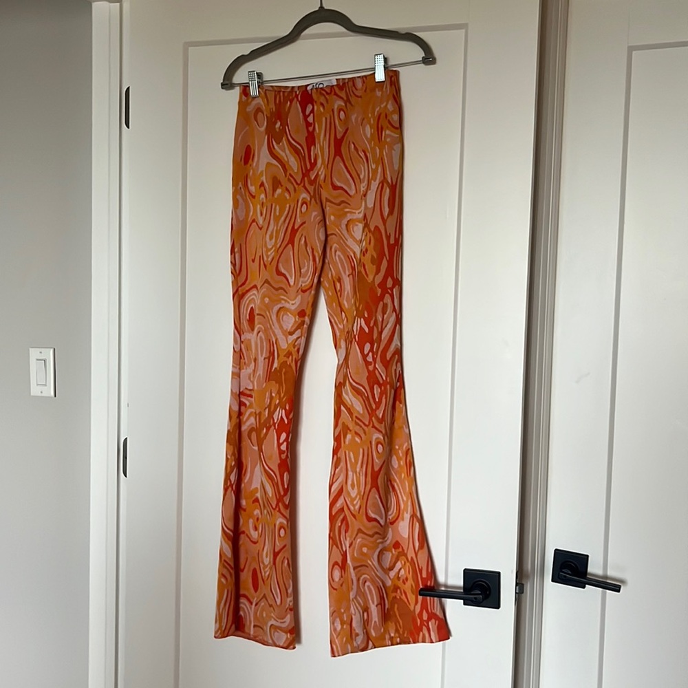 Orange psychedelic belle bottom pants